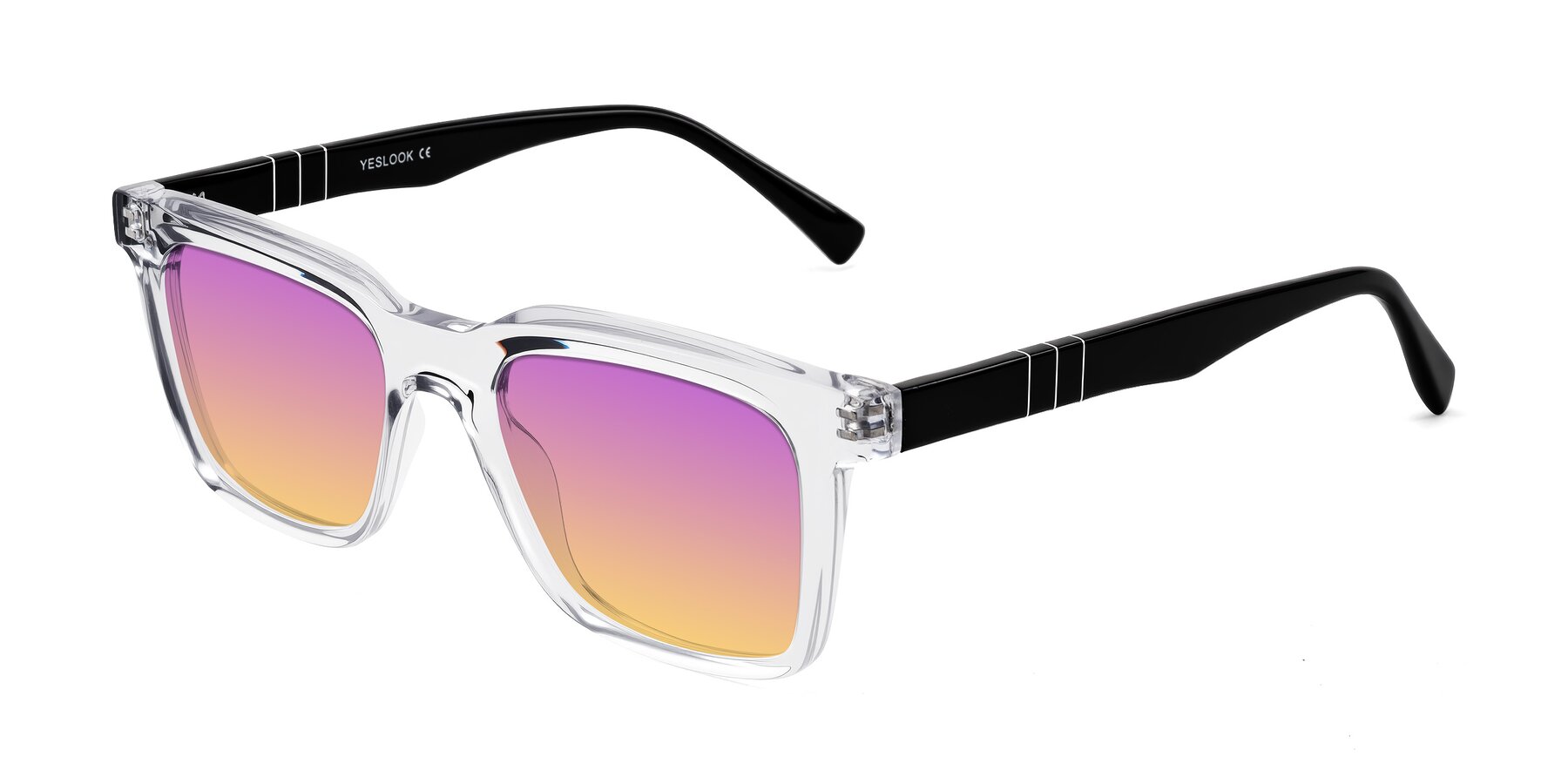 Angle of Itasca in Clear/Black with Purple / Yellow Gradient Lenses