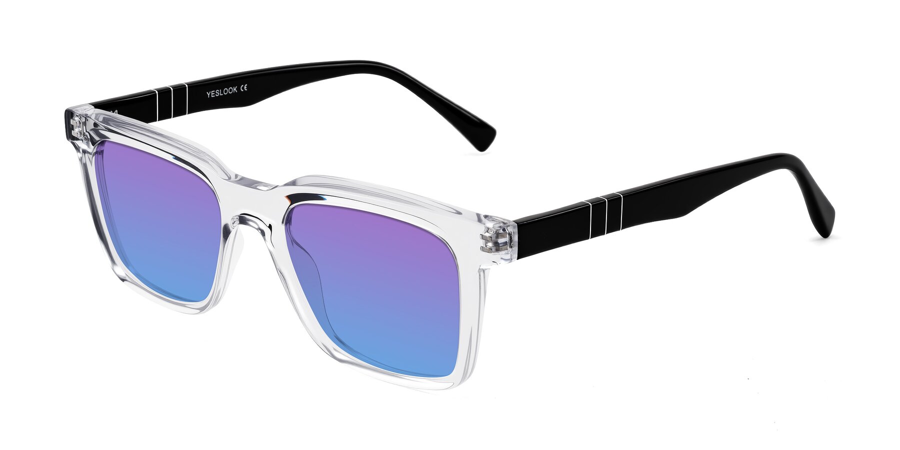 Angle of Itasca in Clear/Black with Purple / Blue Gradient Lenses