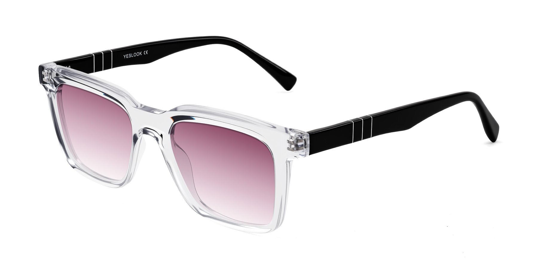 Angle of Itasca in Clear/Black with Wine Gradient Lenses