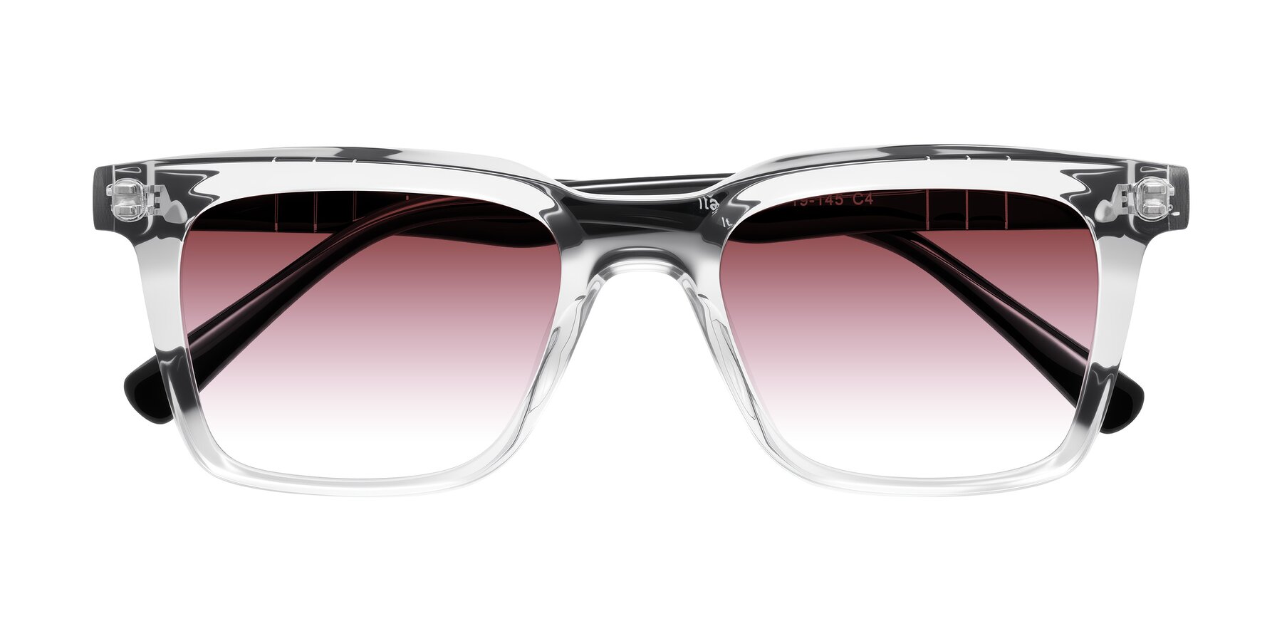 Folded Front of Itasca in Clear/Black with Garnet Gradient Lenses