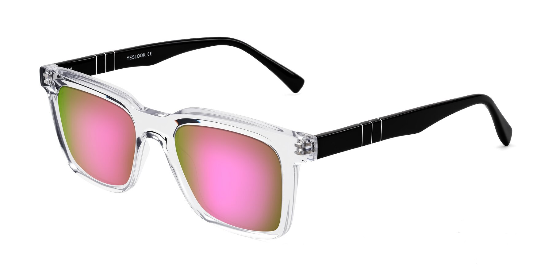 Angle of Itasca in Clear/Black with Pink Mirrored Lenses
