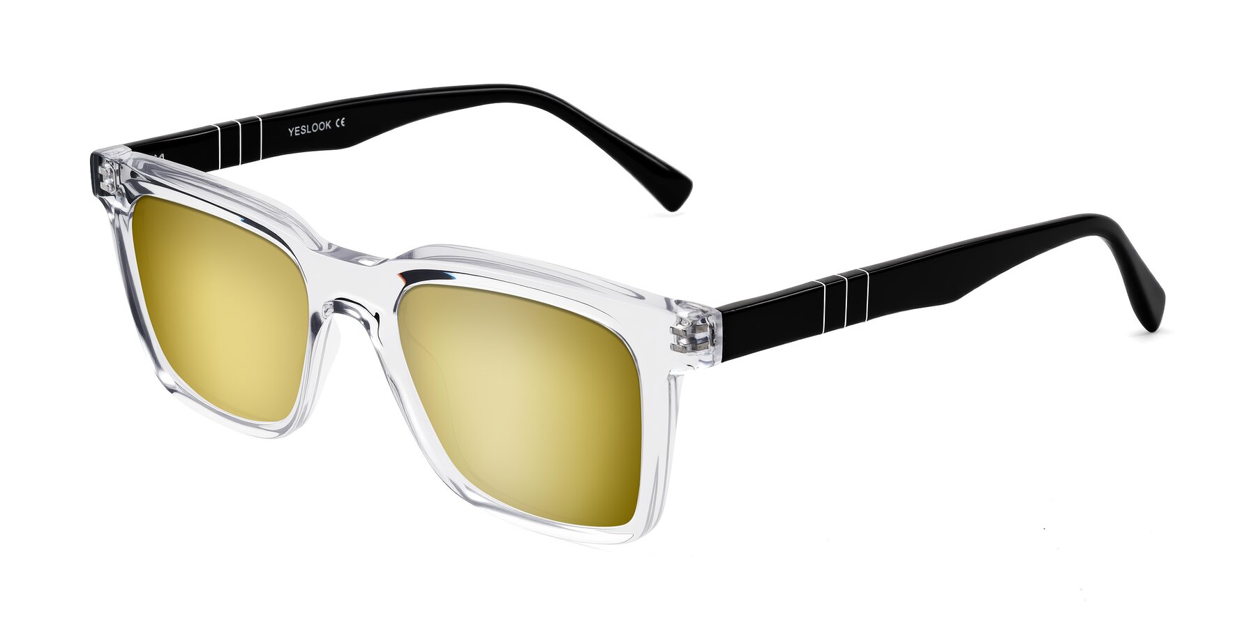 Angle of Itasca in Clear/Black with Gold Mirrored Lenses