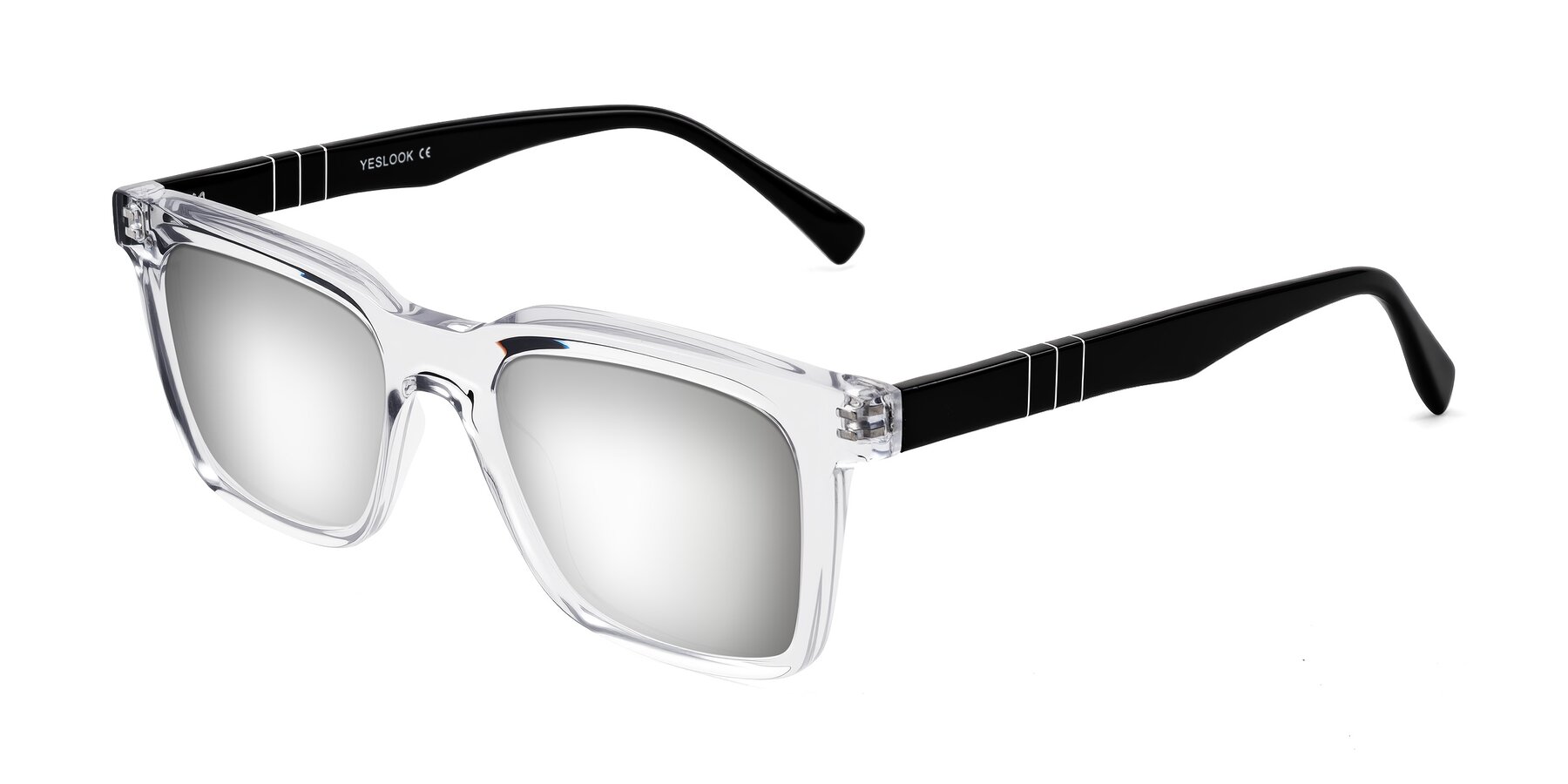 Angle of Itasca in Clear/Black with Silver Mirrored Lenses
