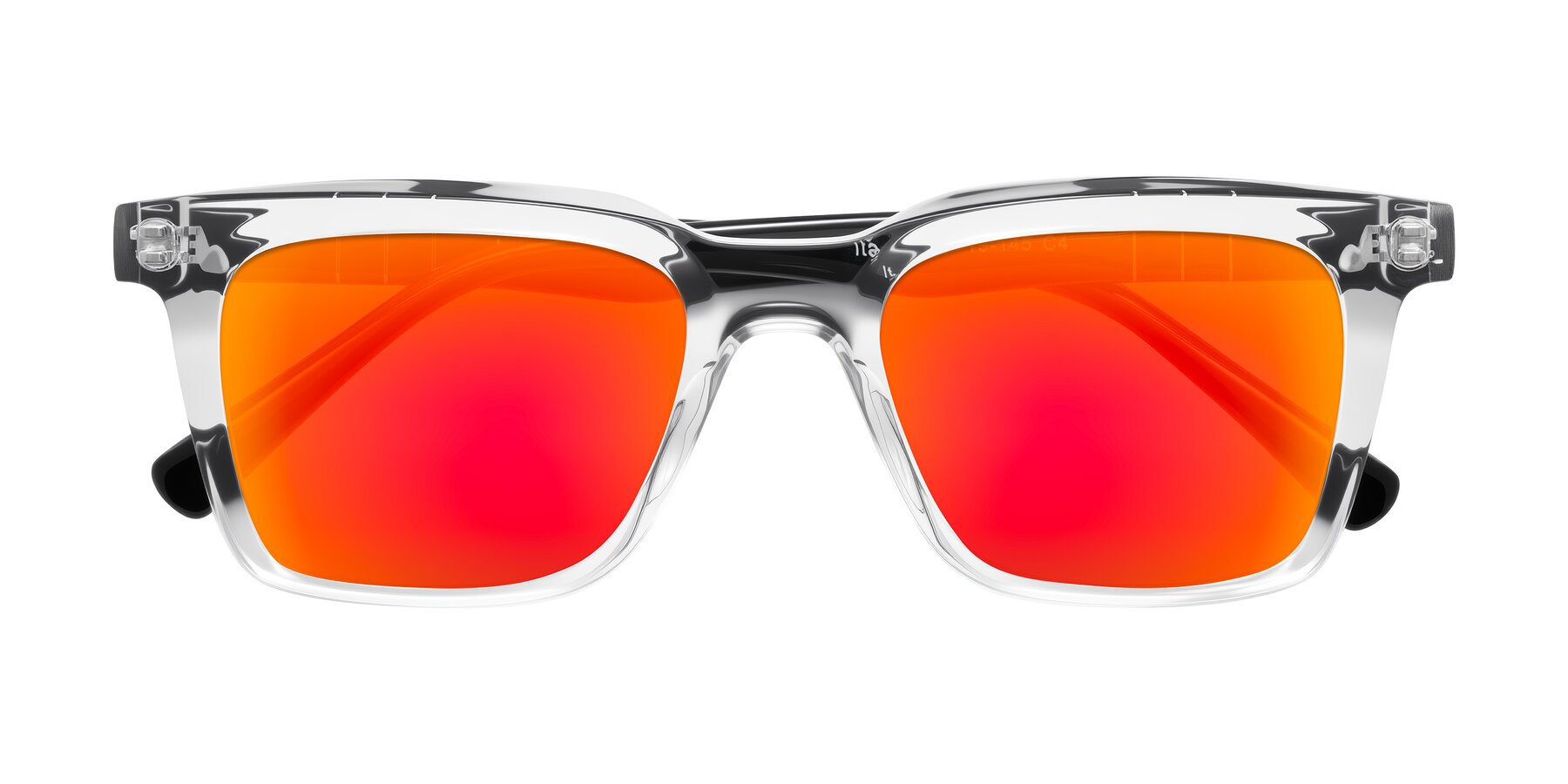 Folded Front of Itasca in Clear/Black with Red Gold Mirrored Lenses