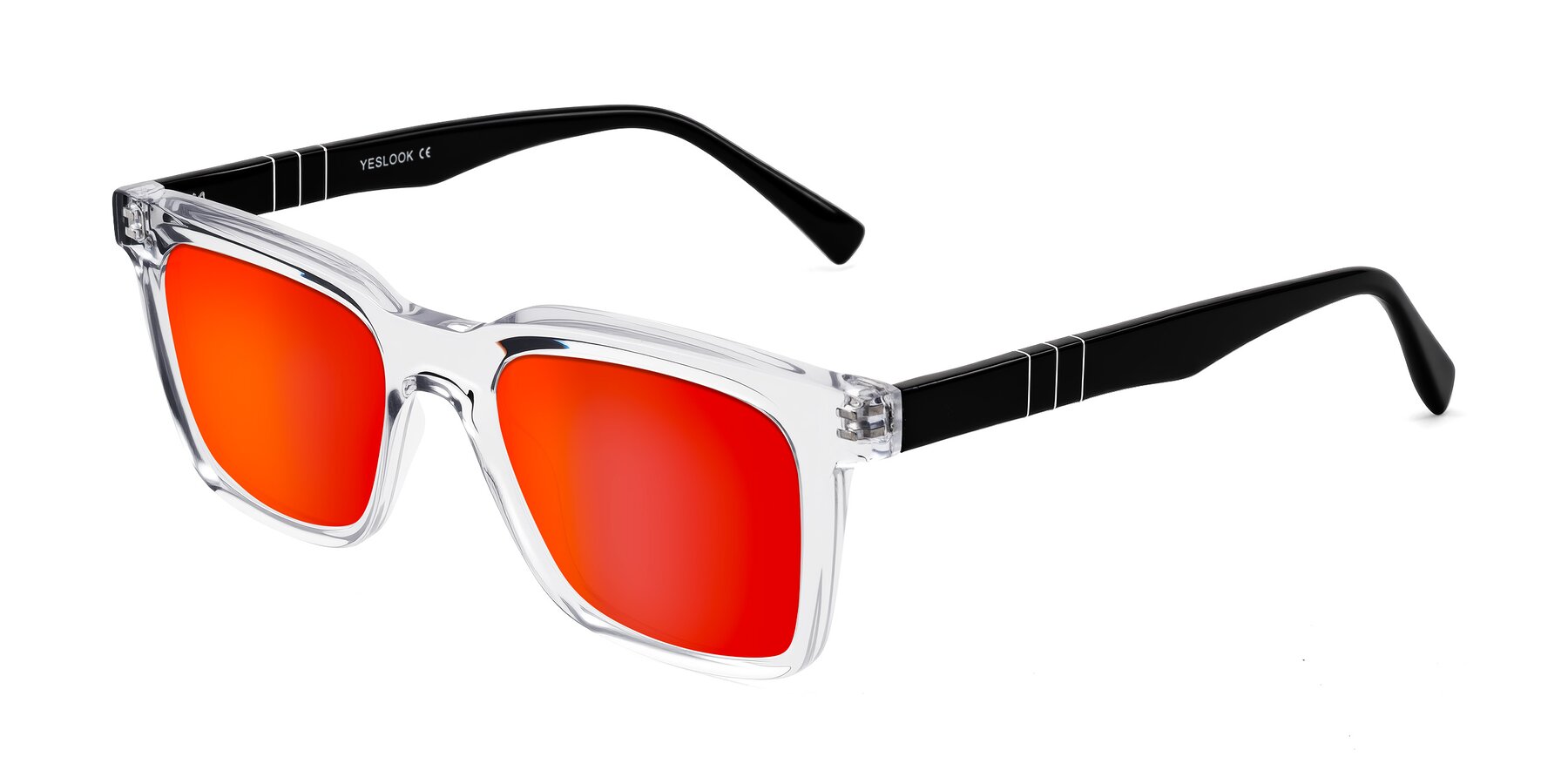 Angle of Itasca in Clear/Black with Red Gold Mirrored Lenses