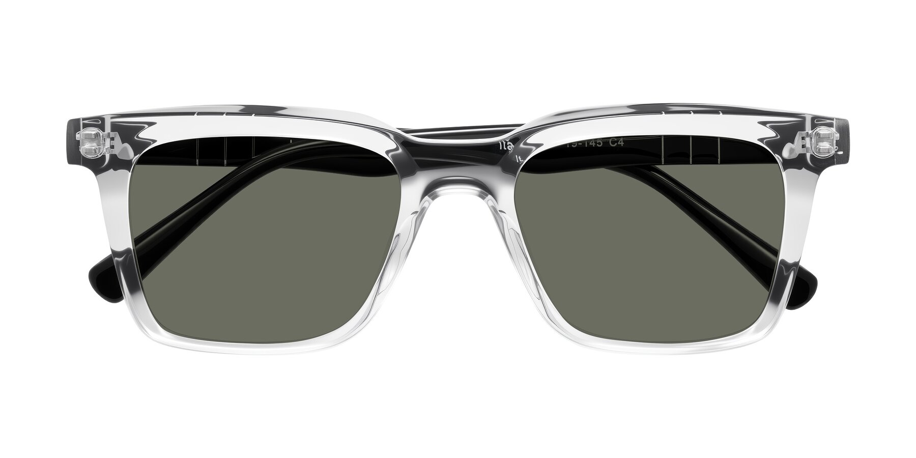 Folded Front of Itasca in Clear/Black with Gray Polarized Lenses