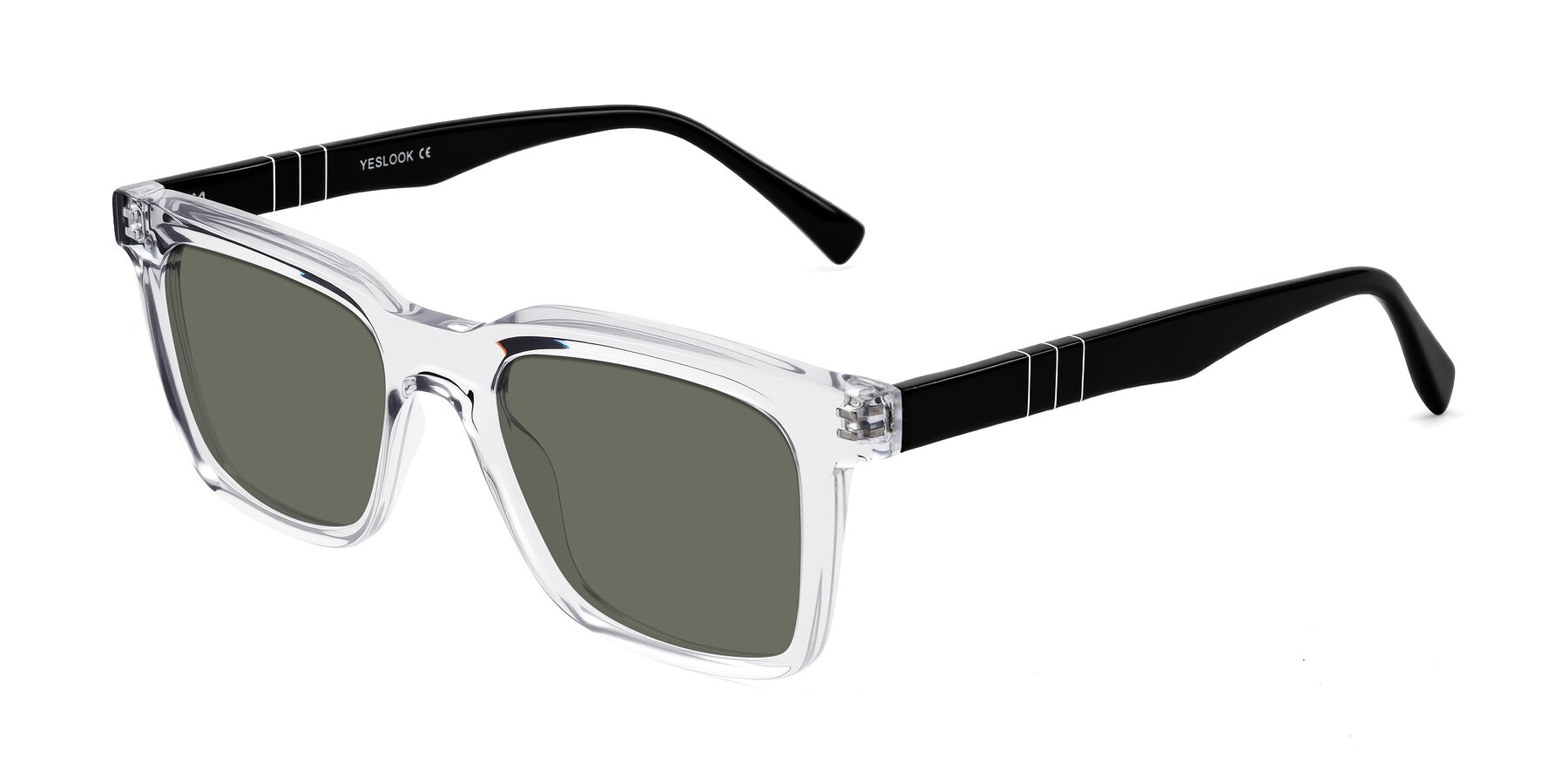 Angle of Itasca in Clear/Black with Gray Polarized Lenses