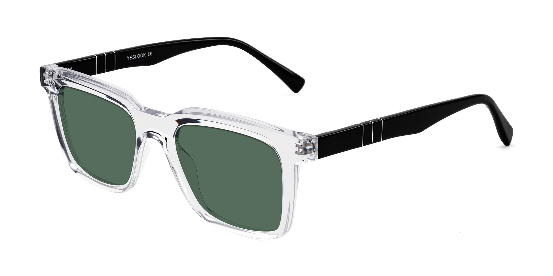 Angle of Itasca in Clear/Black with Green Polarized Lenses