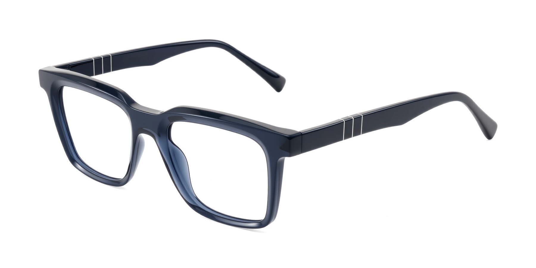 Angle of Itasca in Dark Navy with Clear Eyeglass Lenses