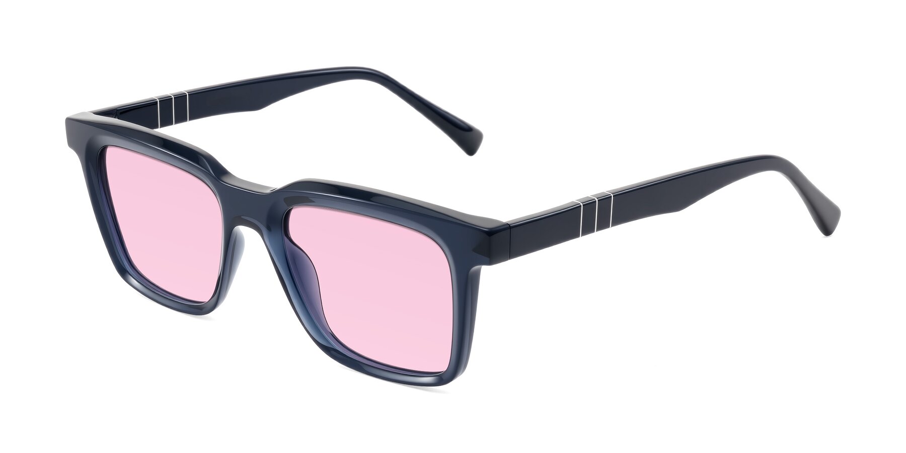 Angle of Itasca in Dark Navy with Light Pink Tinted Lenses