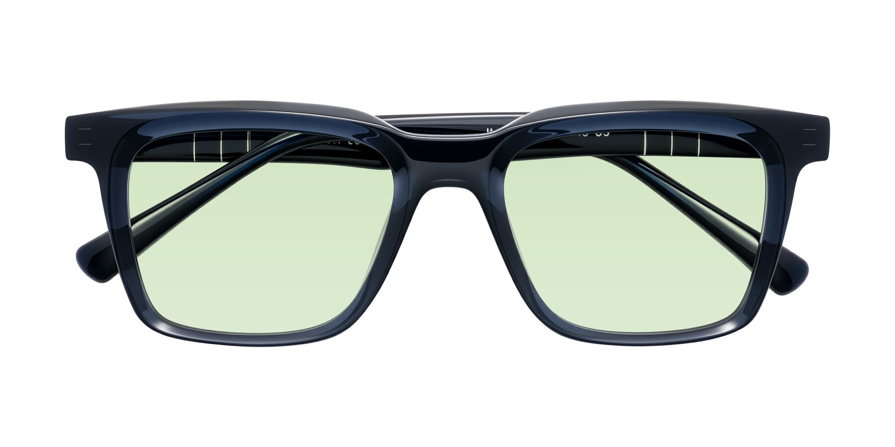 Folded Front of Itasca in Dark Navy with Light Green Tinted Lenses
