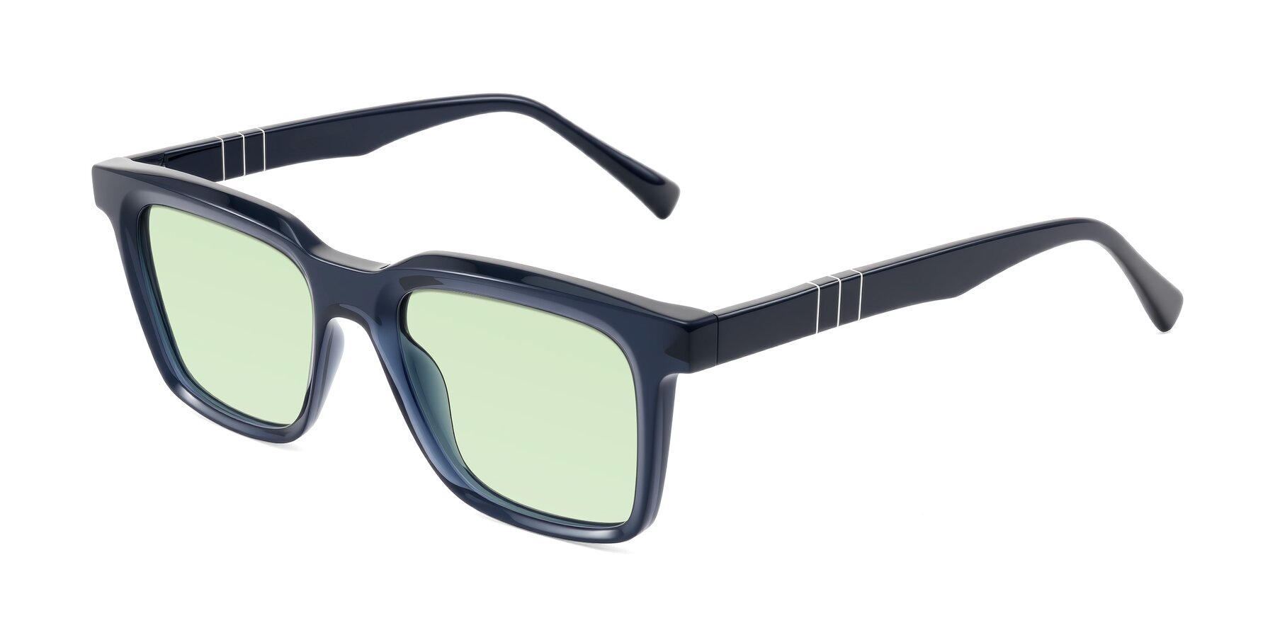 Angle of Itasca in Dark Navy with Light Green Tinted Lenses