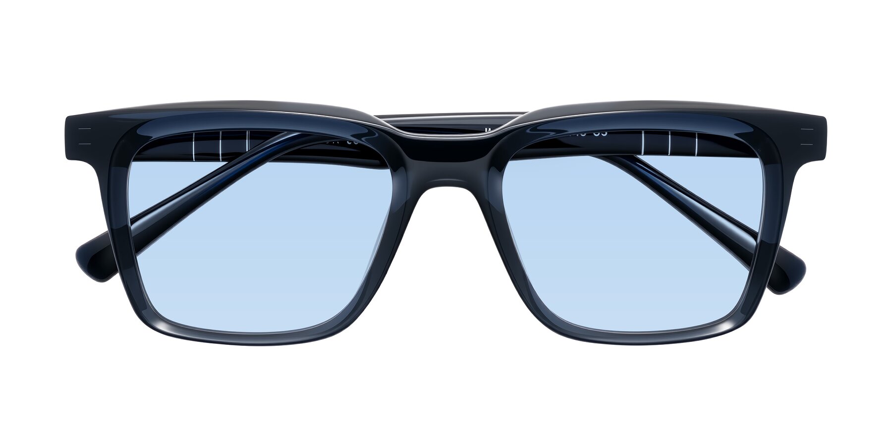 Folded Front of Itasca in Dark Navy with Light Blue Tinted Lenses