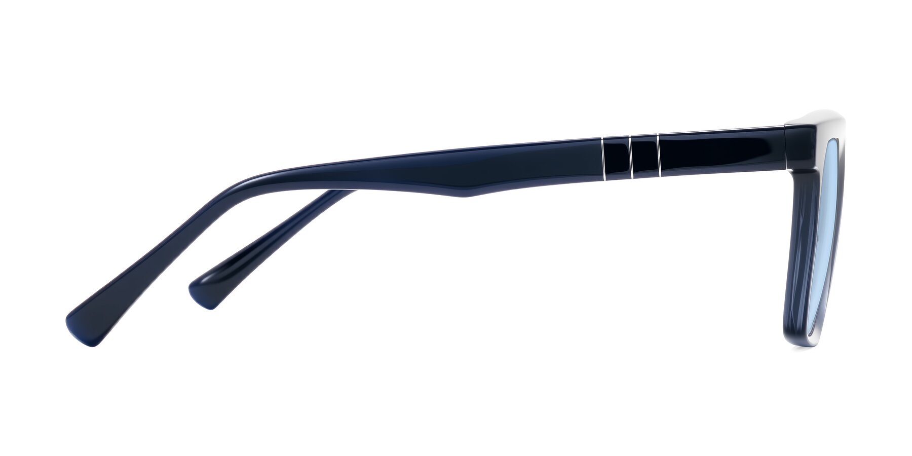 Side of Itasca in Dark Navy with Light Blue Tinted Lenses