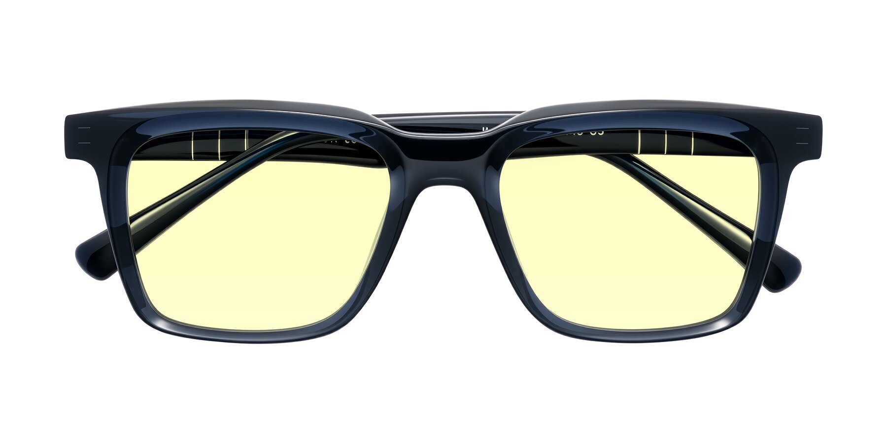 Folded Front of Itasca in Dark Navy with Light Yellow Tinted Lenses