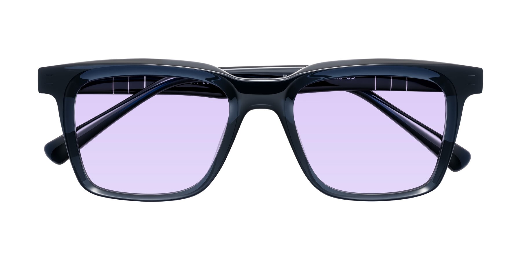 Folded Front of Itasca in Dark Navy with Light Purple Tinted Lenses