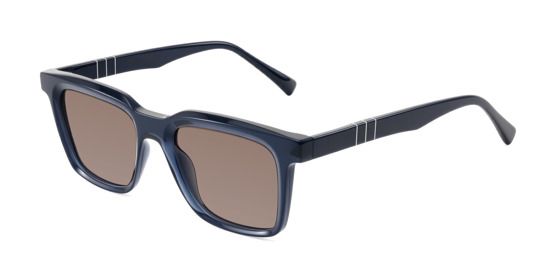 Angle of Itasca in Dark Navy with Medium Brown Tinted Lenses