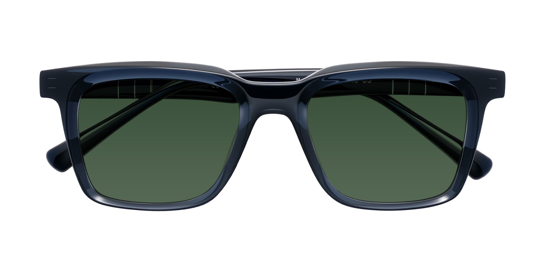 Folded Front of Itasca in Dark Navy with Green Tinted Lenses