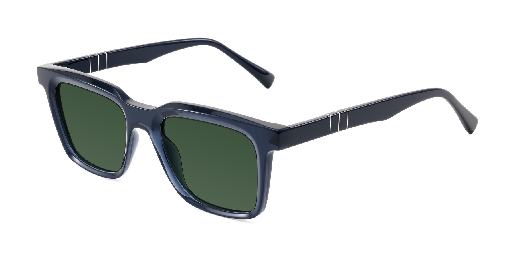 Angle of Itasca in Dark Navy with Green Tinted Lenses