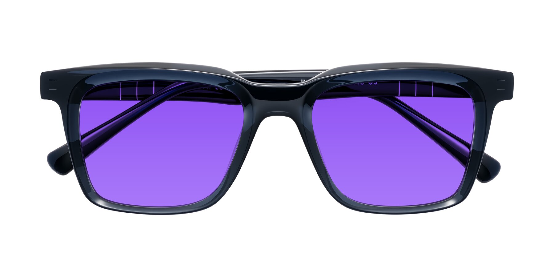 Folded Front of Itasca in Dark Navy with Purple Tinted Lenses