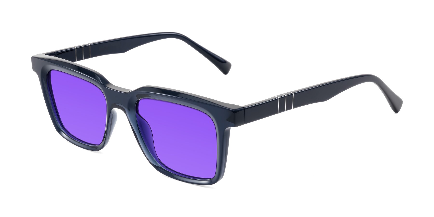 Angle of Itasca in Dark Navy with Purple Tinted Lenses