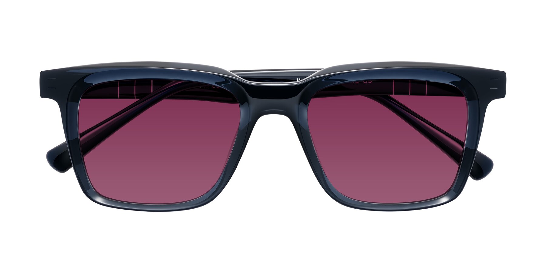 Folded Front of Itasca in Dark Navy with Wine Tinted Lenses