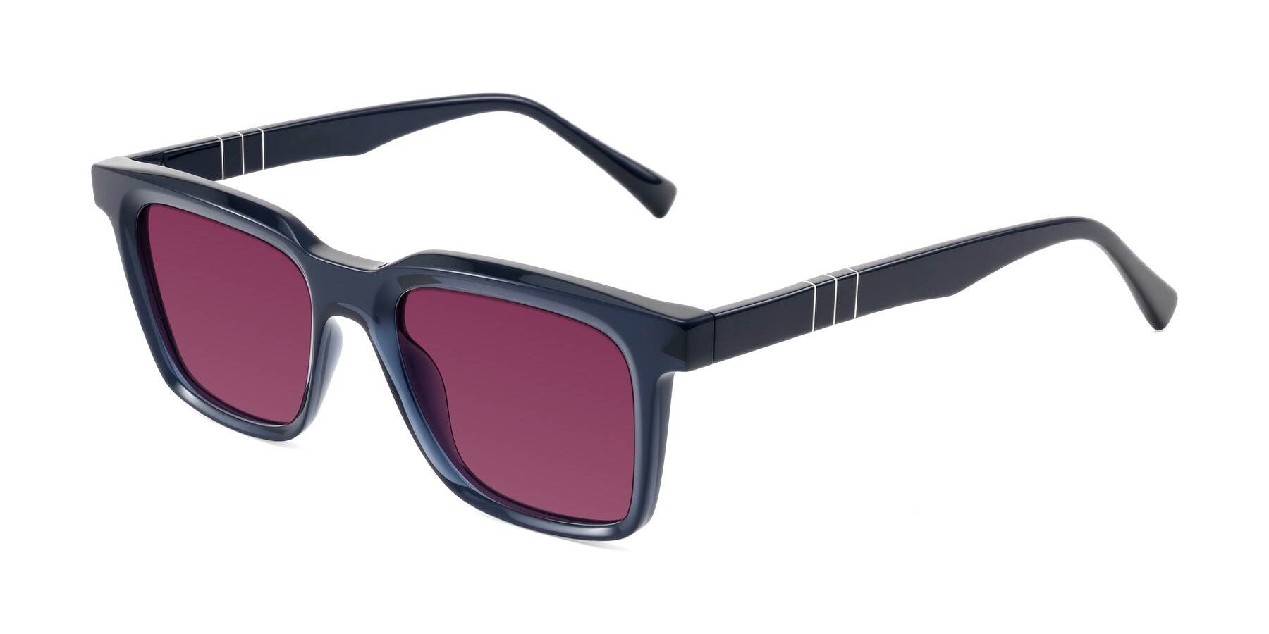 Angle of Itasca in Dark Navy with Wine Tinted Lenses