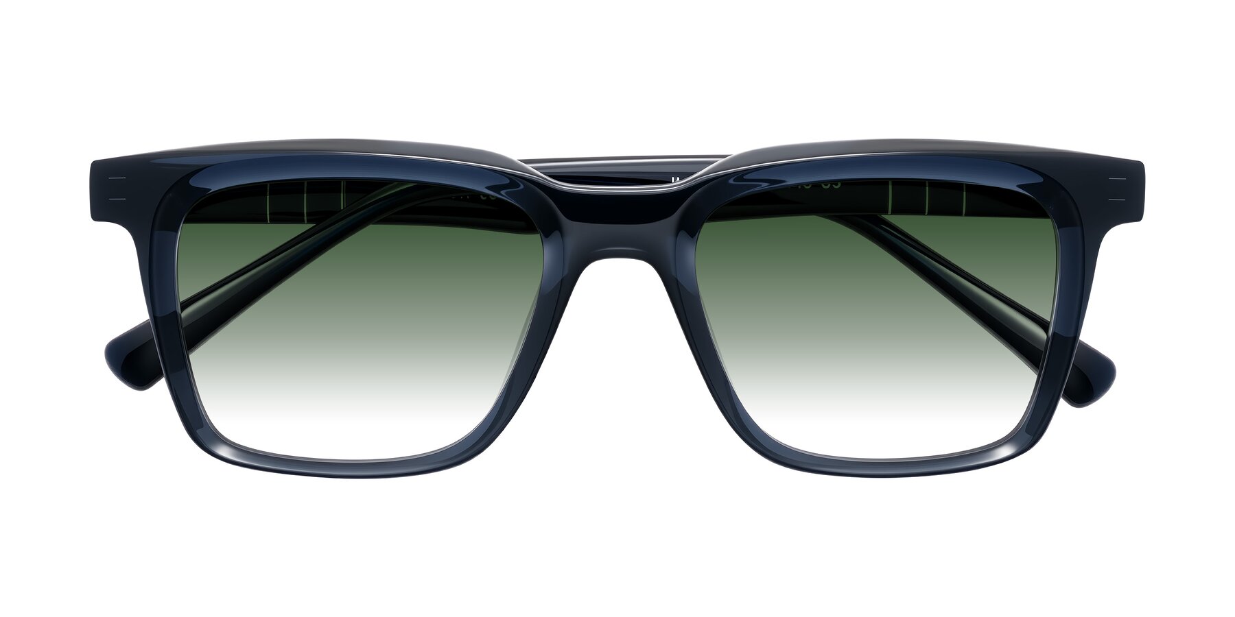Folded Front of Itasca in Dark Navy with Green Gradient Lenses