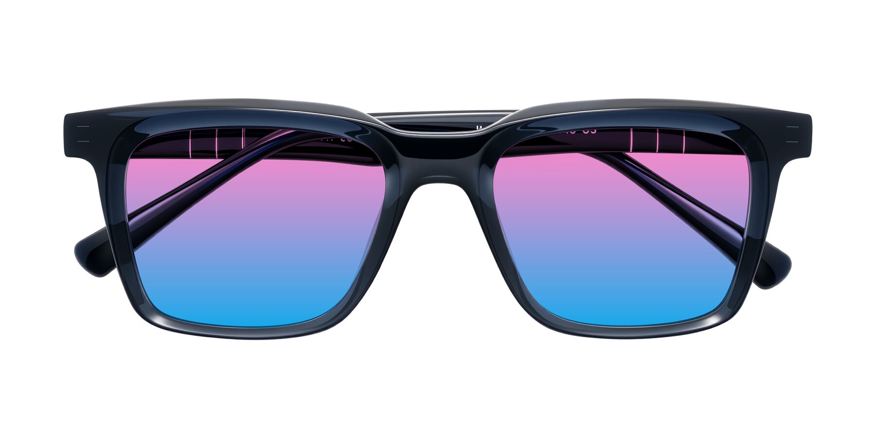 Folded Front of Itasca in Dark Navy with Pink / Blue Gradient Lenses