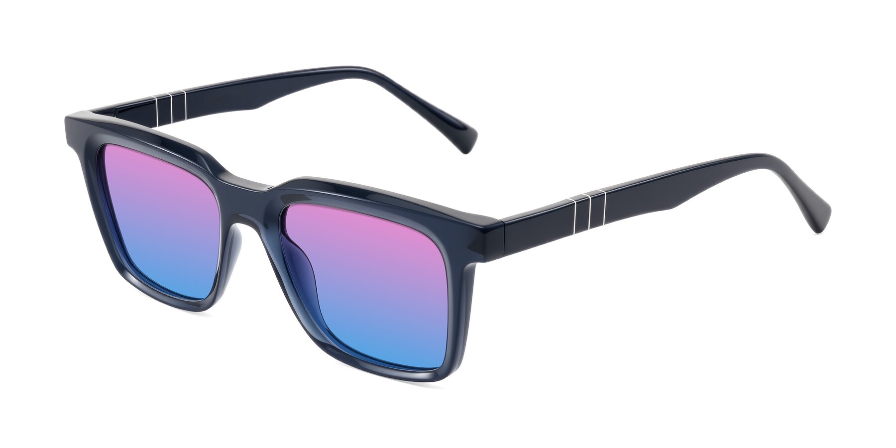 Angle of Itasca in Dark Navy with Pink / Blue Gradient Lenses