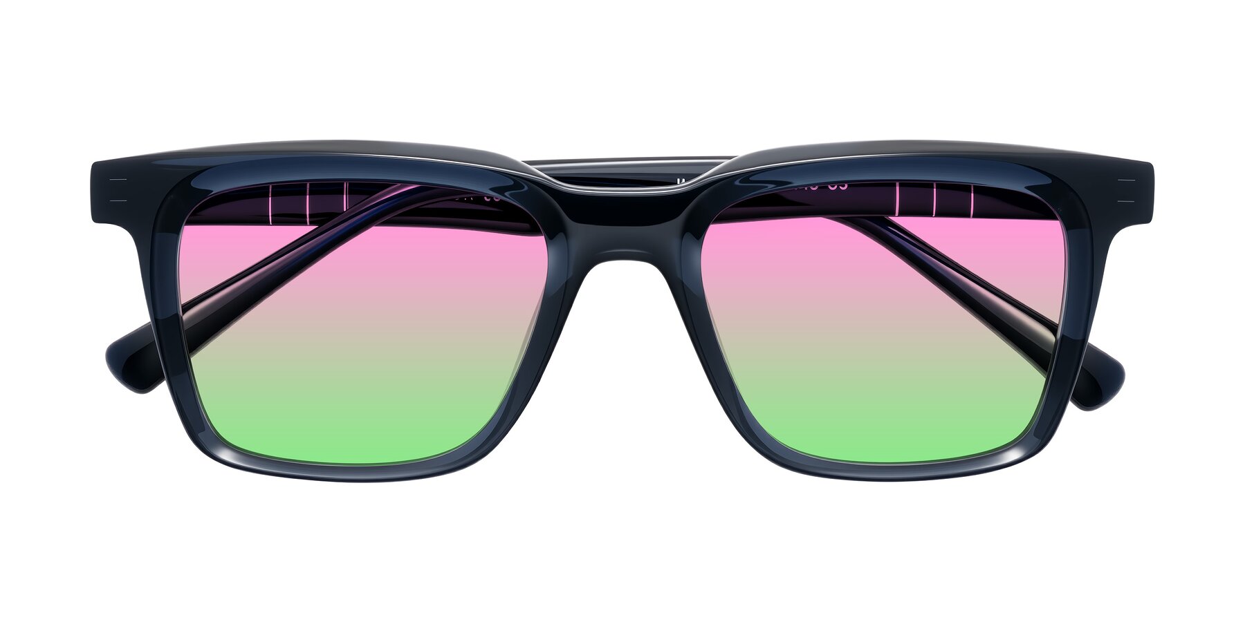 Folded Front of Itasca in Dark Navy with Pink / Green Gradient Lenses
