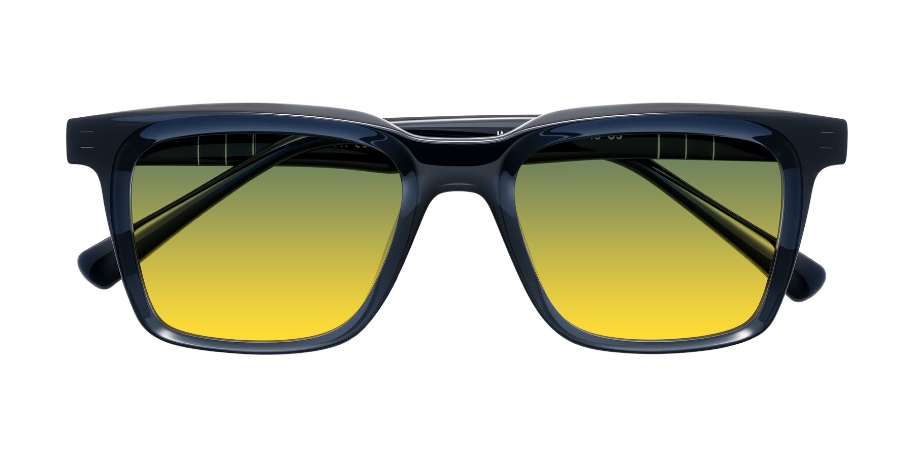 Folded Front of Itasca in Dark Navy with Green / Yellow Gradient Lenses