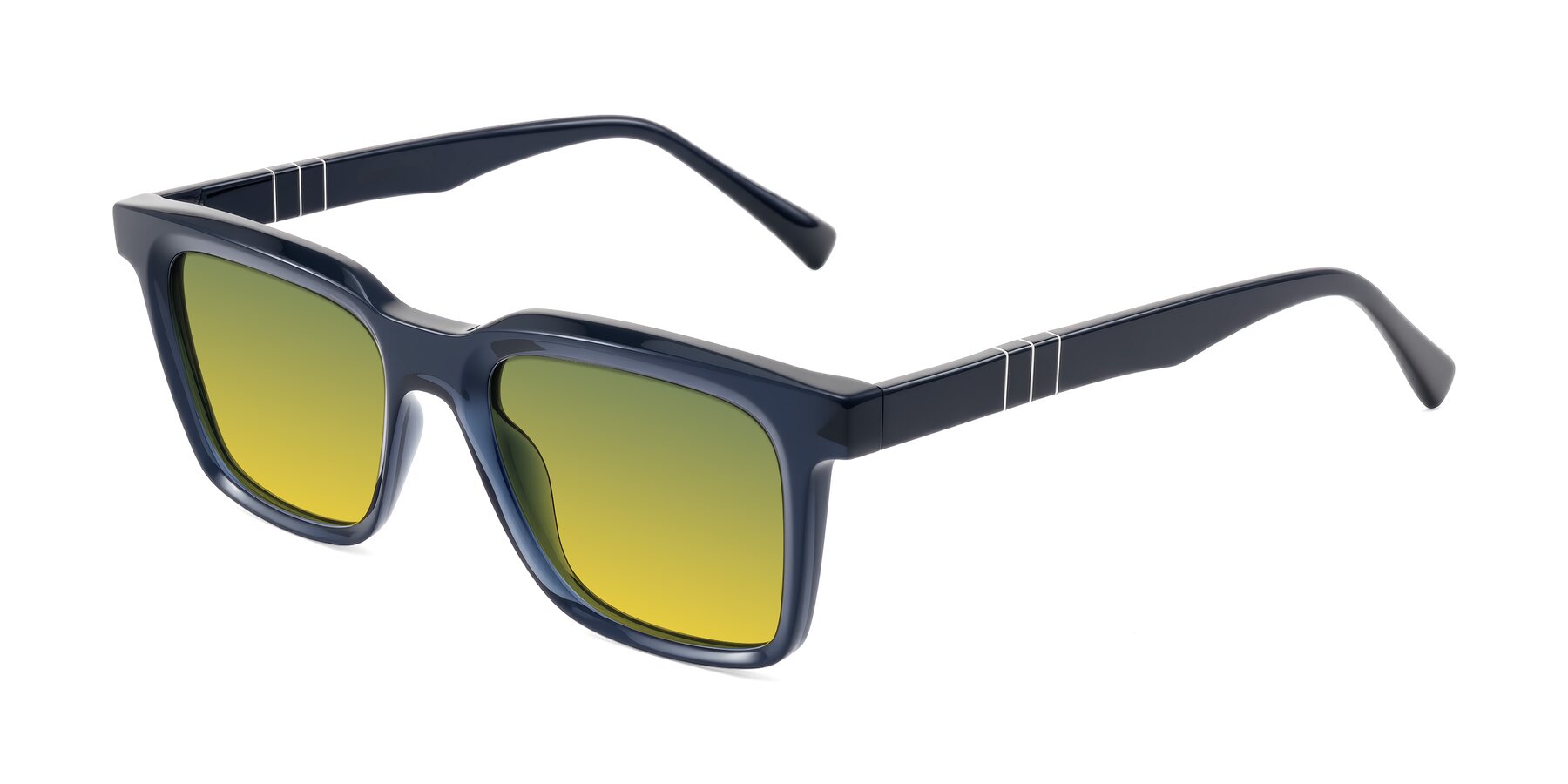Angle of Itasca in Dark Navy with Green / Yellow Gradient Lenses