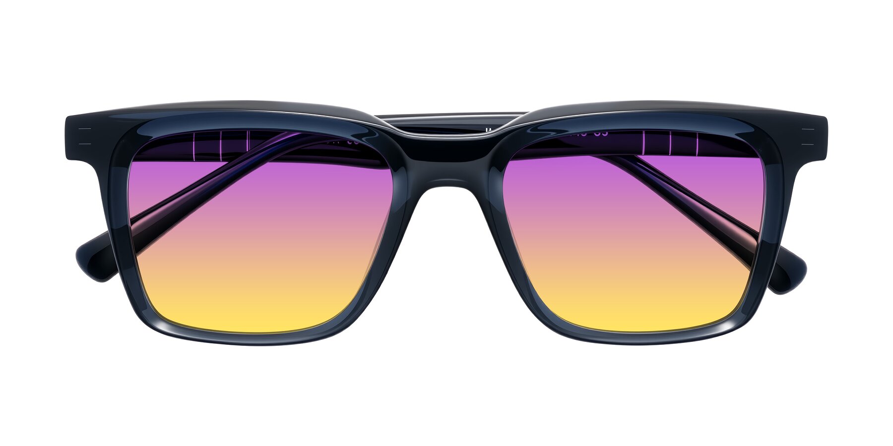 Folded Front of Itasca in Dark Navy with Purple / Yellow Gradient Lenses