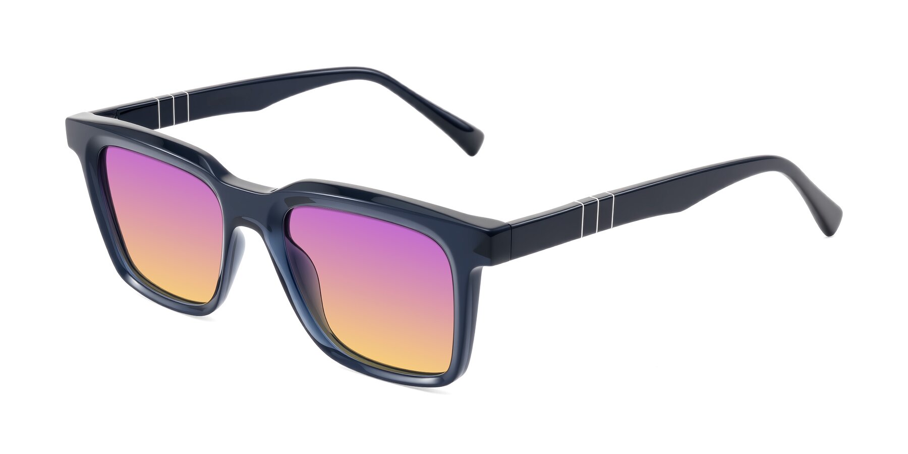 Angle of Itasca in Dark Navy with Purple / Yellow Gradient Lenses