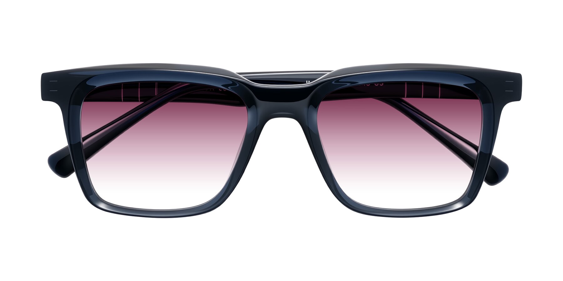 Folded Front of Itasca in Dark Navy with Wine Gradient Lenses
