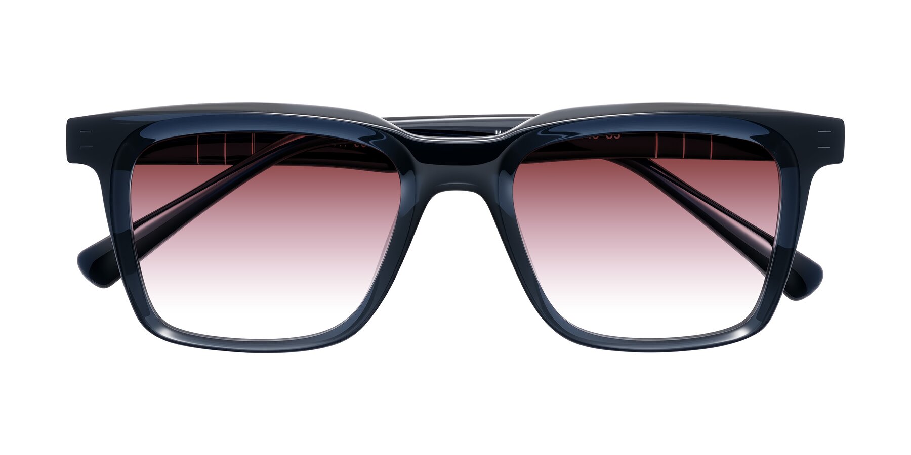 Folded Front of Itasca in Dark Navy with Garnet Gradient Lenses