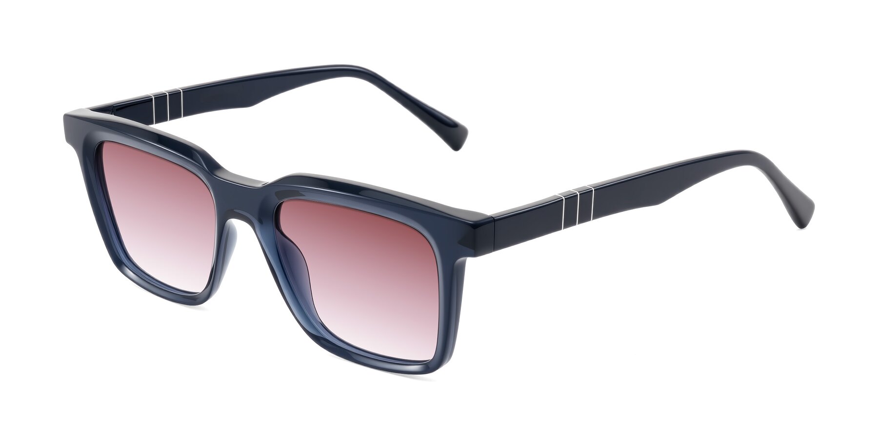 Angle of Itasca in Dark Navy with Garnet Gradient Lenses