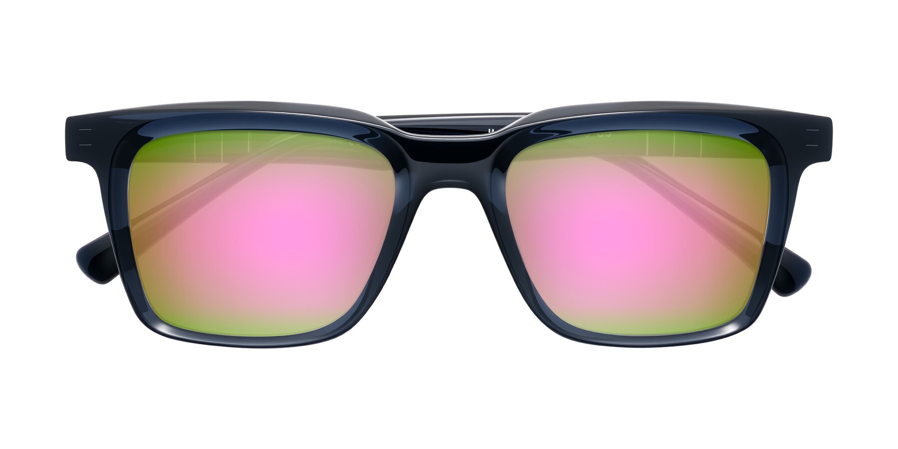 Folded Front of Itasca in Dark Navy with Pink Mirrored Lenses
