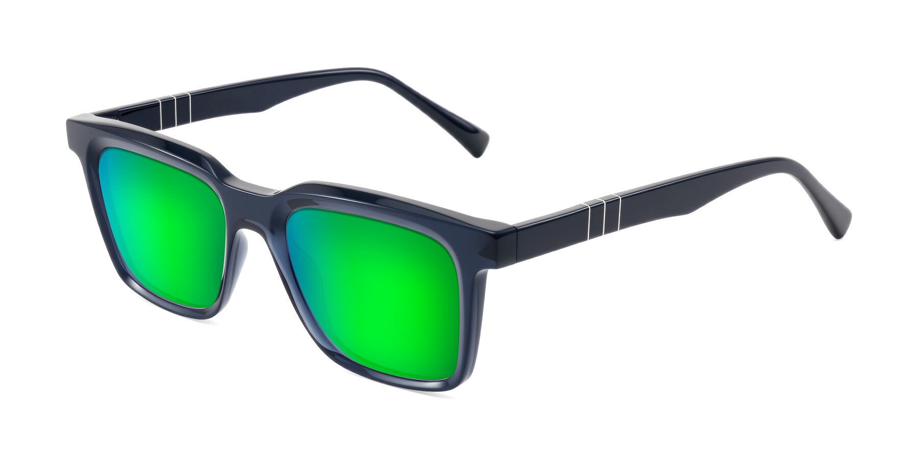 Angle of Itasca in Dark Navy with Green Mirrored Lenses