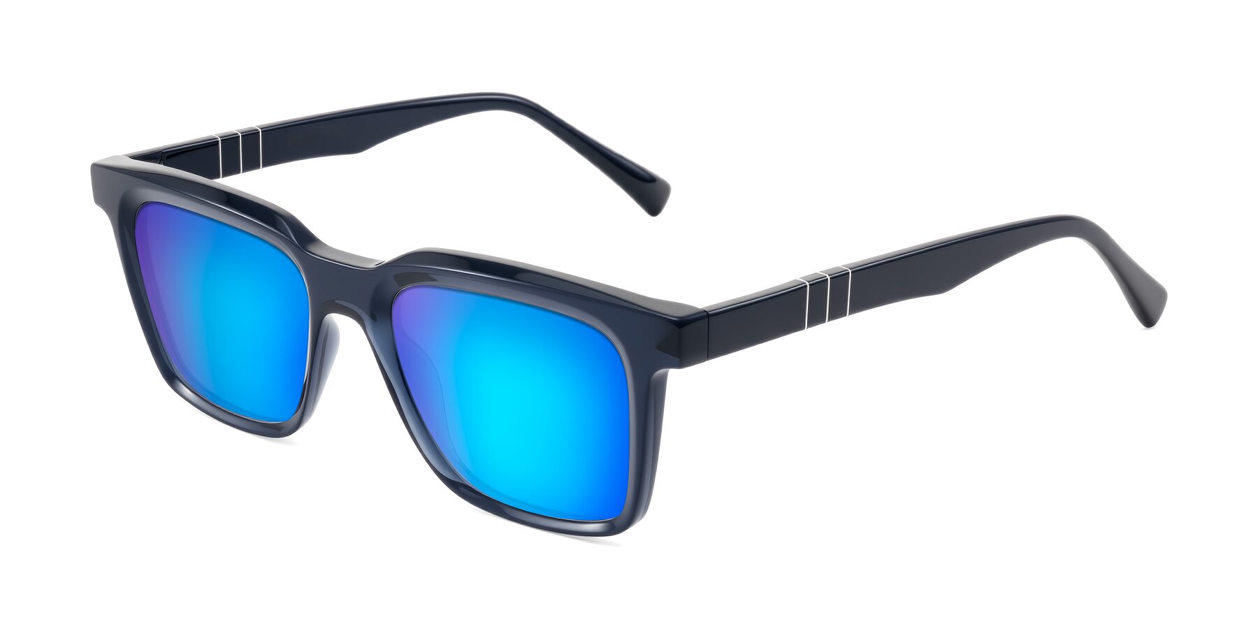 Angle of Itasca in Dark Navy with Blue Mirrored Lenses