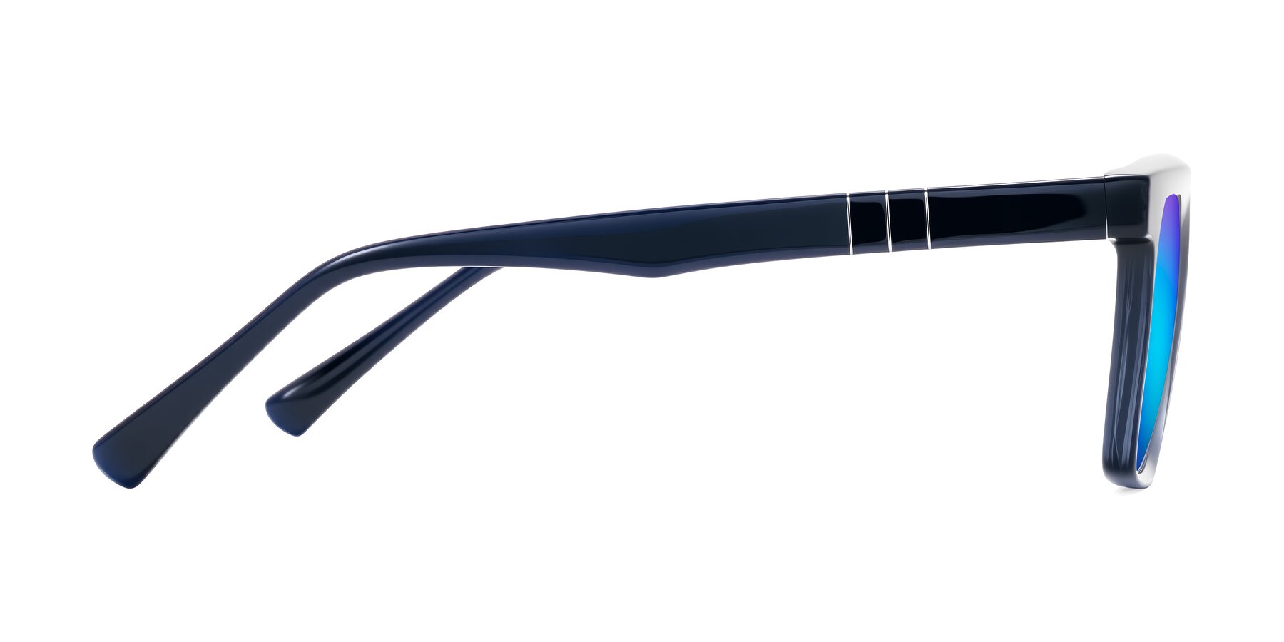 Side of Itasca in Dark Navy with Blue Mirrored Lenses