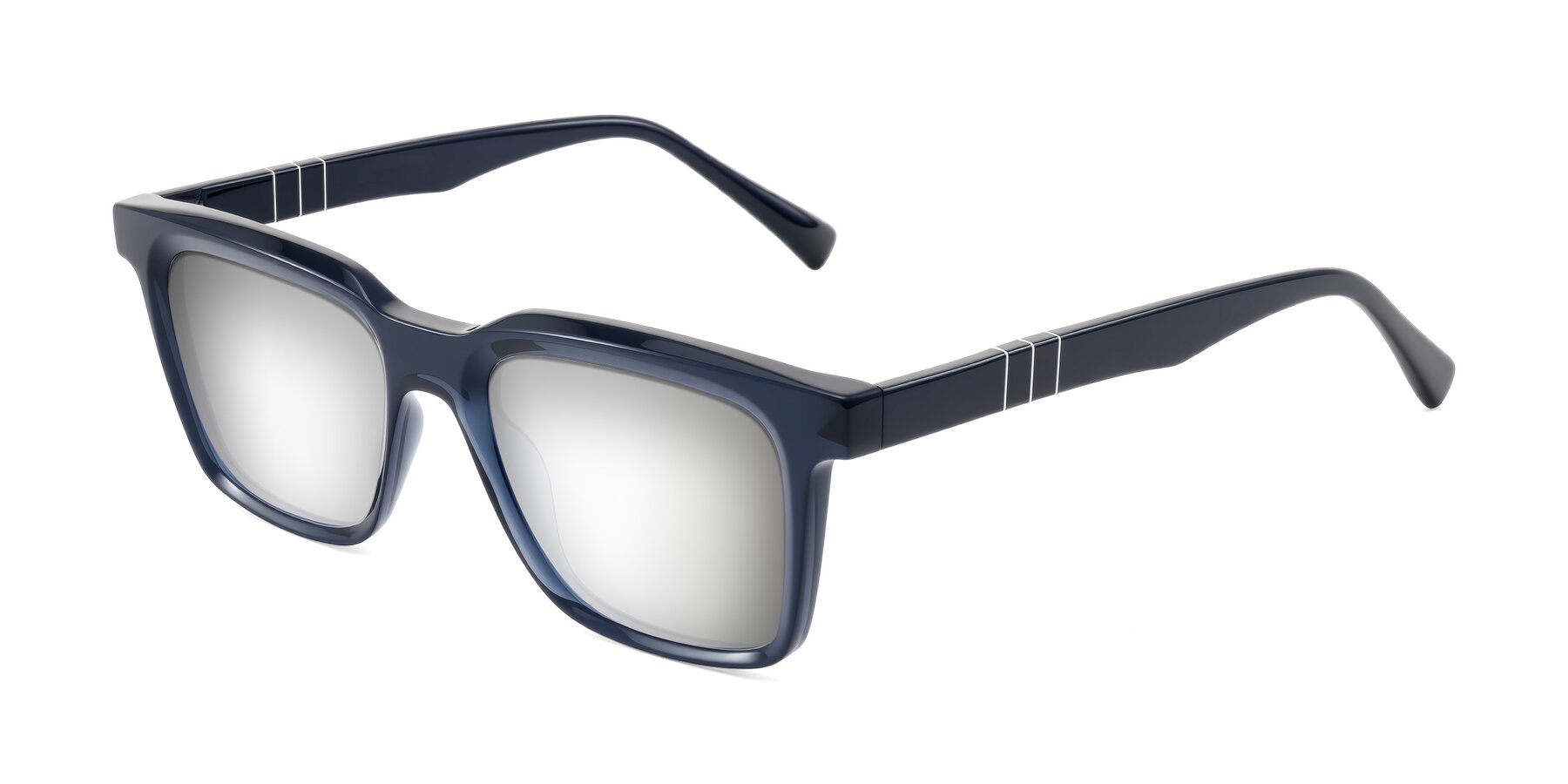 Angle of Itasca in Dark Navy with Silver Mirrored Lenses