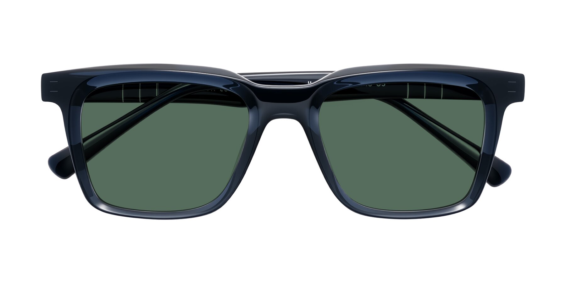 Folded Front of Itasca in Dark Navy with Green Polarized Lenses