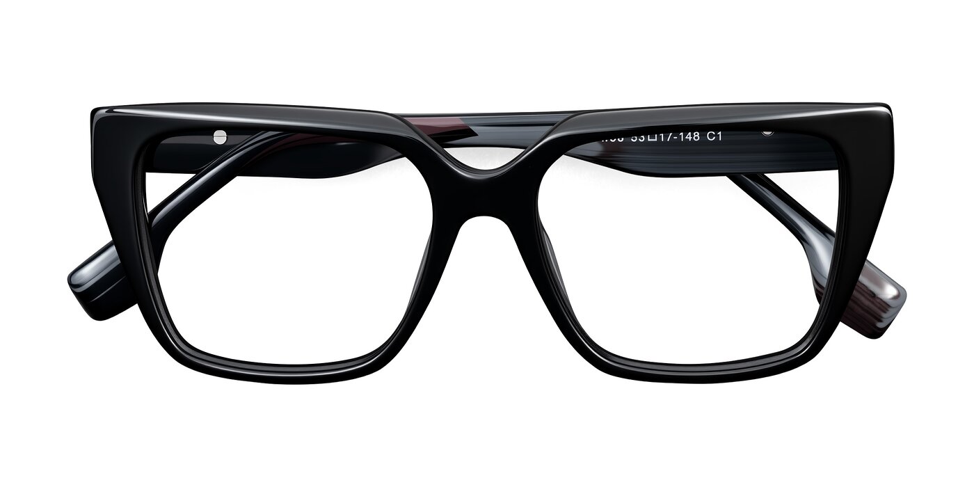 Gwee - Black/Gray Striped Eyeglasses