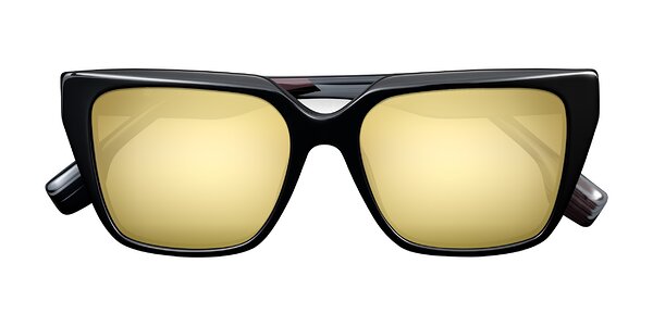 Front of Gwee in Black/Gray Striped