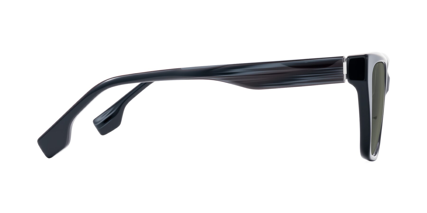 Side of Gwee in Black/Gray Striped with Gray Polarized Lenses
