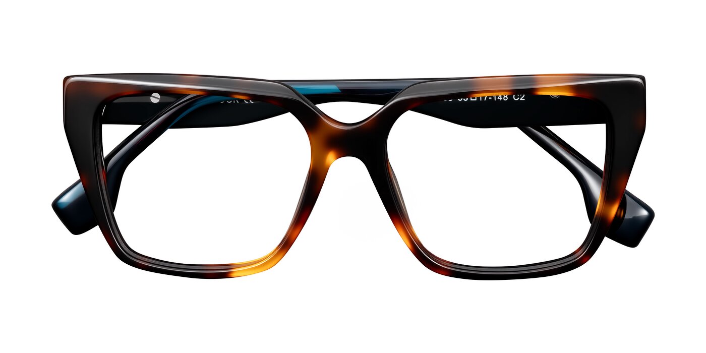 Gwee - Trortoise/Teal Striped Eyeglasses