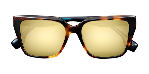 Front of Gwee in Trortoise/Teal Striped