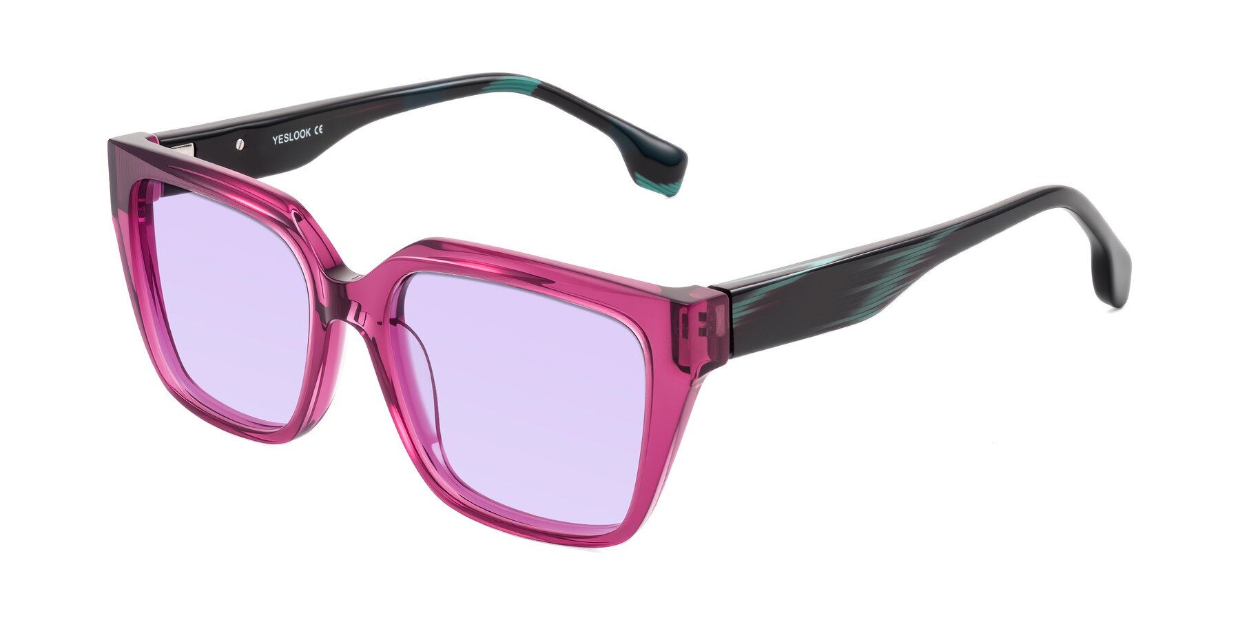 Angle of Gwee in Amethyst /Light Blue Striped with Light Purple Tinted Lenses